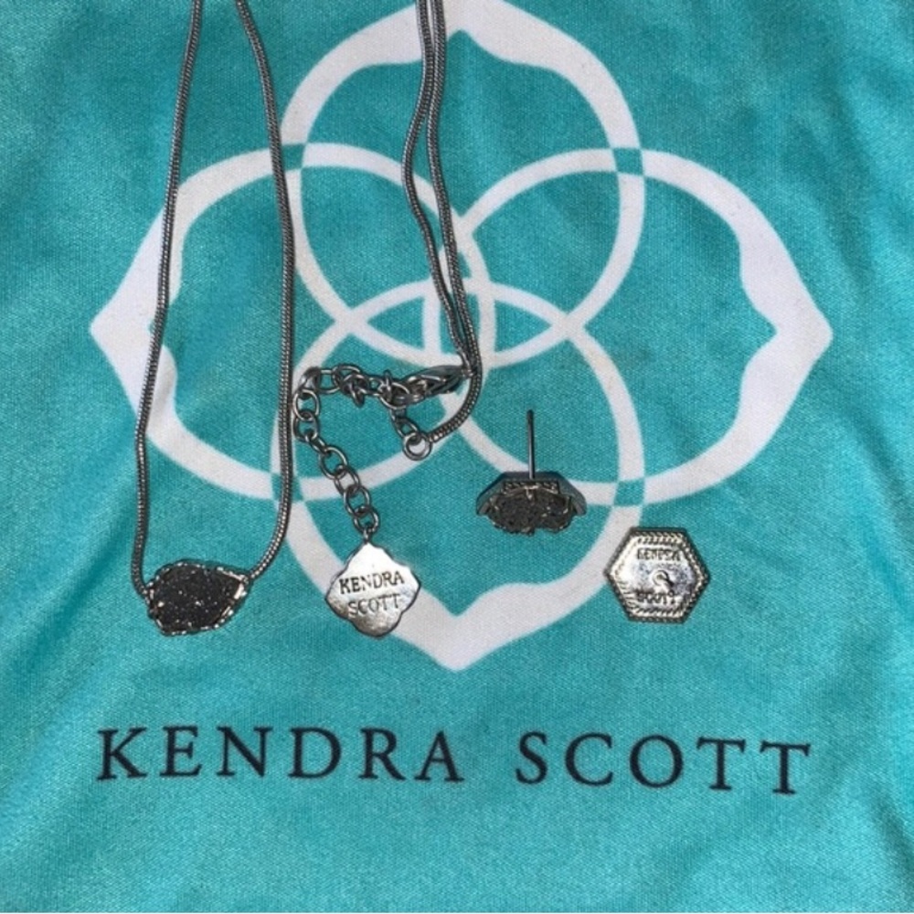 Kendra Scott Platinum Drusy Set